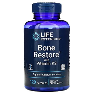 Life Extension, Bone Restore com Vitamina K2 120 Cápsulas