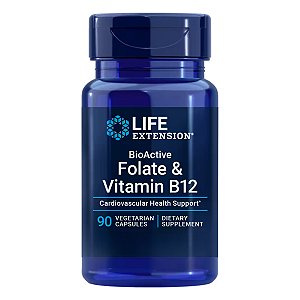 Folato e Vitamina B12 90 Cápsulas Life Extension