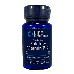 Life Extension, Folato e Vitamina B12 90 Cápsulas