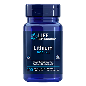 Orotato de Lítio Lithium 1000mcg 100 Cápsulas Life Extension