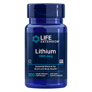 Orotato de Lítio Lithium 1000mcg 100 Cápsulas Life Extension