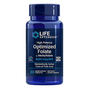 Folato Otimizado 8500mcg DFE 30 Tabletes Life Extension