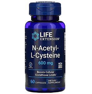 Life Extension, NAC N-acetil-L-cisteína 600mg 60 Cápsulas