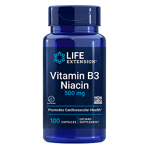 Vitamina B3 Niacina 500mg 100 Cápsulas Life Extension