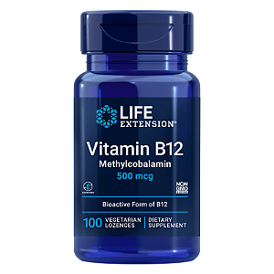 Vitamina B12 Metilcobalamina 500mcg 100 Pastilhas Life Extension