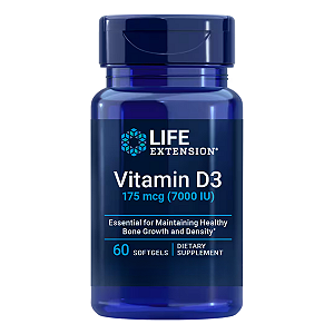 Vitamina D3 175mcg 7000UI 60 Softgels Life Extension