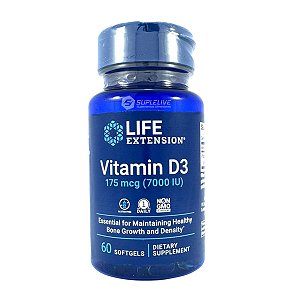 Life Extension, Vitamina D3 175mcg 7000UI 60 Softgels