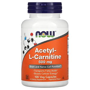 NOW Foods, Acetil L-Carnitina 500mg 100 Cápsulas