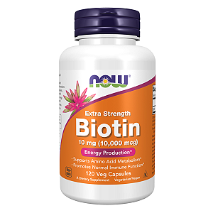 Biotina 10mg (10.000mcg) 120 Cápsulas NOW Foods