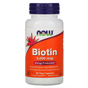 NOW Foods, Biotina 5000mcg 60 Cápsulas