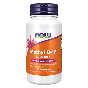 Metil Vitamina B12 1000mcg 100 Pastilhas NOW Foods