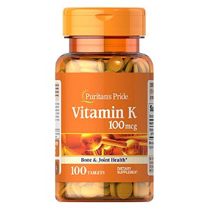 Puritan's Pride, Vitamina K 100mcg 100 Comprimidos