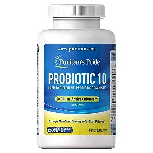 Puritan's Pride, Probiótico 10 20 Bilhões 120 Softgels