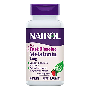 Melatonina 3mg Fast Dissolve 90 Tabletes Morango Natrol