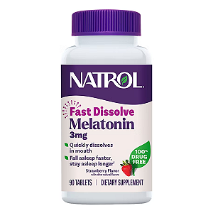 Melatonina 3mg Fast Dissolve 90 Tabletes Morango Natrol