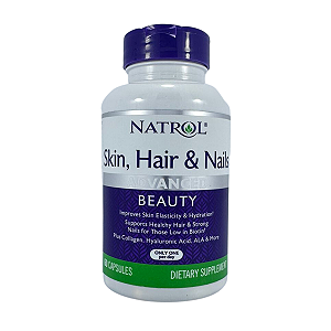 Natrol, Skin Hair e Nails 60 Cápsulas