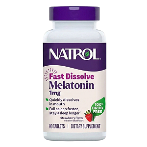 Melatonina 1mg Fast Dissolve 90 Tabletes Morango Natrol