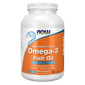Óleo de Peixe Ômega 3 (1000mg por Cápsula) 500 Softgels NOW Foods