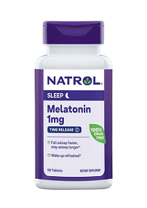 Natrol, Melatonina 1mg Time Release 90 Tabletes