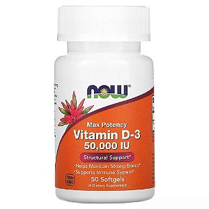 NOW Foods, Vitamina D3 50000UI 50 Cápsulas
