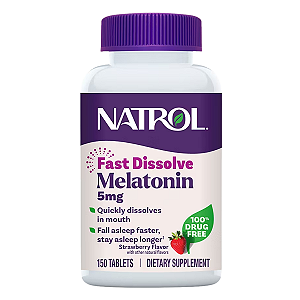 Melatonina 5mg Fast Dissolve 150 Tabletes Morango Natrol