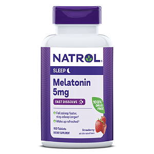 Melatonina 5mg Fast Dissolve 150 Tabletes Morango Natrol