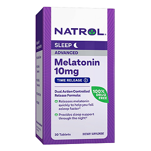 Natrol, Melatonina 10mg Advanced Sleep 100 Comprimidos Time Release