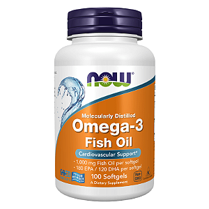 Óleo de Peixe Ômega 3 (1000mg) 100 Softgels NOW Foods