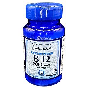 Vitamina B12 Sublingual 5000mcg 60 Pastilhas Puritan's Pride