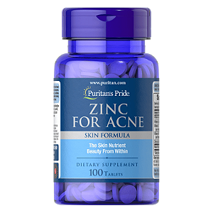 Zinco para Acne 100 Tabletes Puritan's Pride