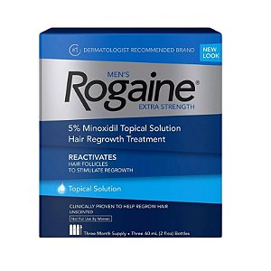 Rogaine Extra Strenght 5% - Minoxil em solução - (3 meses) - Estoque no Brasil
