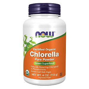 Clorela (Chlorella) em pó puro 113g NOW Foods