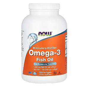 Óleo de Peixe Ômega 3 (2000mg) 500 Softgels NOW Foods