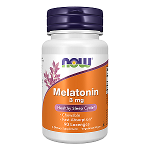 Melatonina 3mg 90 Pastilhas NOW Foods