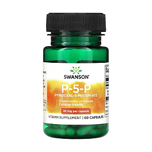 P-5-P Piridoxal-5-Fosfato 20mg 60 Cápsulas Swanson P5P
