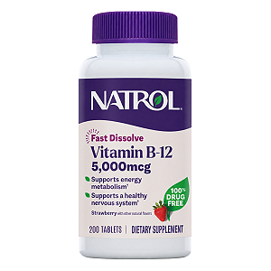 Vitamina B12 5000mcg Fast Dissolve 200 Tabletes Morango Natrol