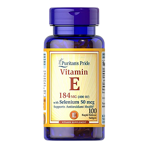 Vitamina E com Selênio 400ui 100 Softgels Puritan's Pride