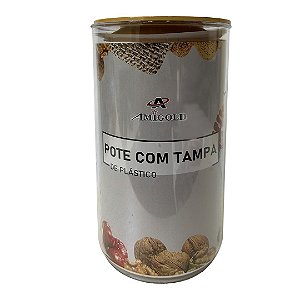 Pote Hermético Acrílico e Tampa Imitação Bambu - Vários tamanhos