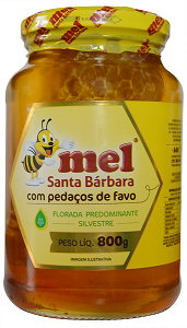 Mel com Favo Pote Vidro - Santa Bárbara