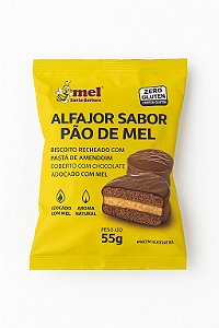 Alfajor Santa Bárbara Sabor Pão de Mel 55g | Sem Glúten, Recheio Cremoso de Amendoim