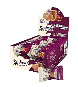 Paçoca Whey Protein Sem Açúcar - Senhora Paçoca - Caixa 24un com 4g de Proteína