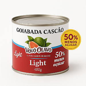 Goiabada Cascão Cremosa Light Vovô Olavo 400g - 50% Menos Açúcar Sabor Minas