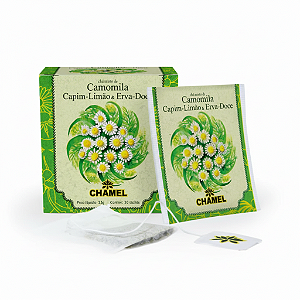 Sachê chá  Camomila, capim-limão e erva Doce 10g - CHAMEL