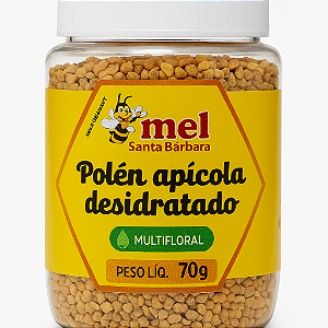 Pólen Apícola Desidratado 70g Mel Santa Bárbara | Energético Natural Multiflora Rico em Vitaminas