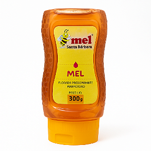 Mel Puro 300g Bisnaga – Florada Marmeleiro | Mel Santa Bárbara | Tampa Corta-Gotas