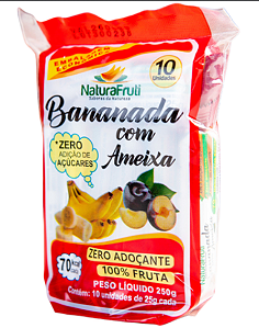 Pacote Bananada Natural 250g - com Ameixa