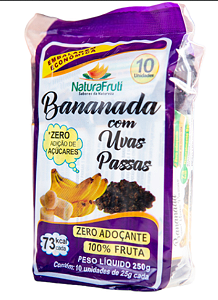 Pacote Bananada Natural 250g - com Uva Passa