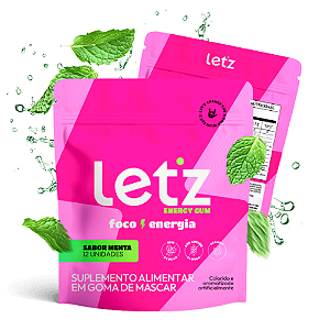 Letz Gum Chiclete Energético com Cafeína