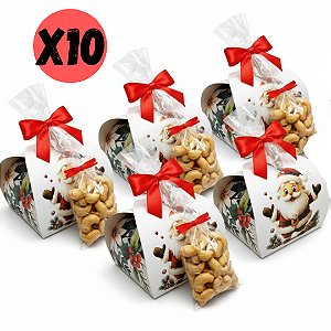 Lembrancinha de Natal Kit 10un | Presente Natal com Castanha de Caju