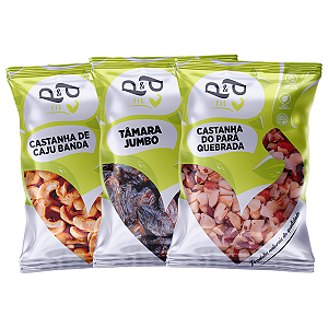 Kit Castanha do Pará + Castanha de Caju Torrada e Tâmara Jumbo Fresca